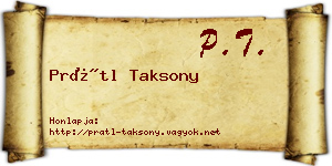 Prátl Taksony névjegykártya